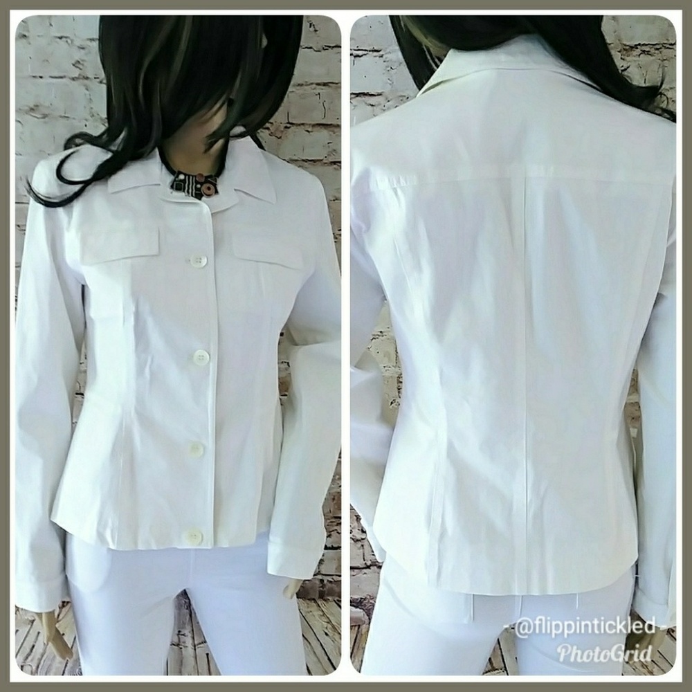 SALE Piazza Sempione Off-White Denim Blazer Jacket